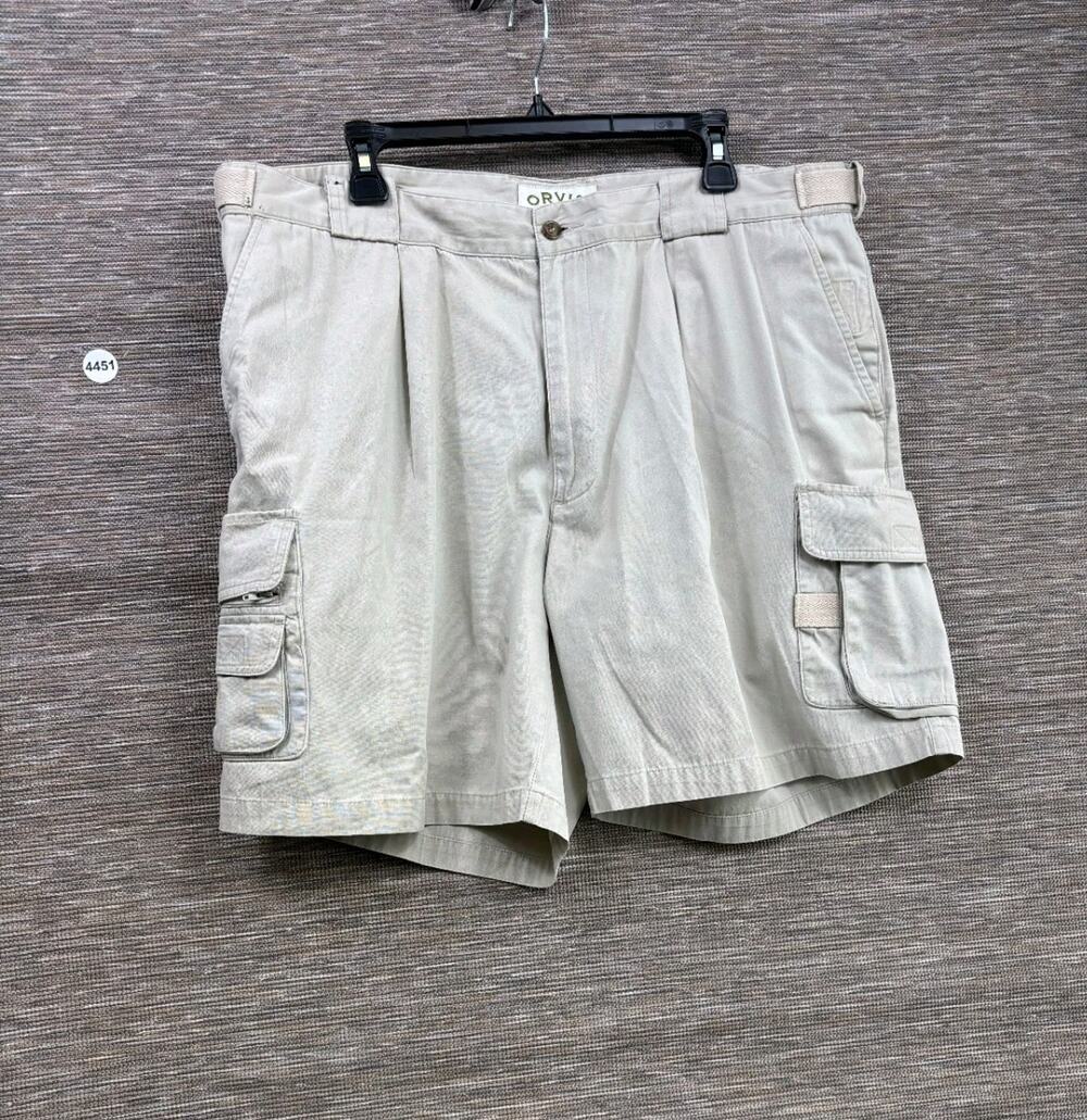 Vintage Orvis Cargo Shorts Men's Size 40 Beige Fishing Hiking Made In Hong Kong